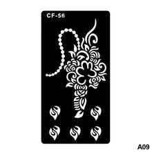 Load image into Gallery viewer, 1Sheet Women Flower Tattoo Stencils Henna Templates Arm Back Chest Body Art Airbrush Paint Templates Decal DIY Flower Painting
