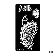Load image into Gallery viewer, 1Sheet Women Flower Tattoo Stencils Henna Templates Arm Back Chest Body Art Airbrush Paint Templates Decal DIY Flower Painting
