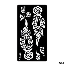 Load image into Gallery viewer, 1Sheet Women Flower Tattoo Stencils Henna Templates Arm Back Chest Body Art Airbrush Paint Templates Decal DIY Flower Painting
