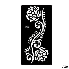 Load image into Gallery viewer, 1Sheet Women Flower Tattoo Stencils Henna Templates Arm Back Chest Body Art Airbrush Paint Templates Decal DIY Flower Painting
