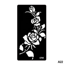 Load image into Gallery viewer, 1Sheet Women Flower Tattoo Stencils Henna Templates Arm Back Chest Body Art Airbrush Paint Templates Decal DIY Flower Painting
