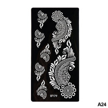 Load image into Gallery viewer, 1Sheet Women Flower Tattoo Stencils Henna Templates Arm Back Chest Body Art Airbrush Paint Templates Decal DIY Flower Painting
