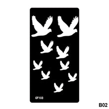 Load image into Gallery viewer, 1Sheet Women Flower Tattoo Stencils Henna Templates Arm Back Chest Body Art Airbrush Paint Templates Decal DIY Flower Painting
