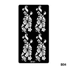 Load image into Gallery viewer, 1Sheet Women Flower Tattoo Stencils Henna Templates Arm Back Chest Body Art Airbrush Paint Templates Decal DIY Flower Painting
