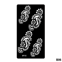 Load image into Gallery viewer, 1Sheet Women Flower Tattoo Stencils Henna Templates Arm Back Chest Body Art Airbrush Paint Templates Decal DIY Flower Painting
