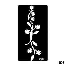 Load image into Gallery viewer, 1Sheet Women Flower Tattoo Stencils Henna Templates Arm Back Chest Body Art Airbrush Paint Templates Decal DIY Flower Painting
