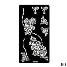 Load image into Gallery viewer, 1Sheet Women Flower Tattoo Stencils Henna Templates Arm Back Chest Body Art Airbrush Paint Templates Decal DIY Flower Painting
