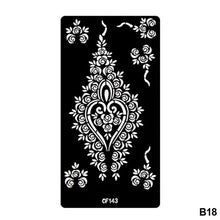 Load image into Gallery viewer, 1Sheet Women Flower Tattoo Stencils Henna Templates Arm Back Chest Body Art Airbrush Paint Templates Decal DIY Flower Painting
