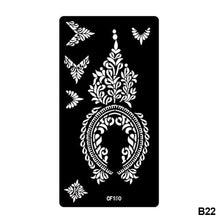 Load image into Gallery viewer, 1Sheet Women Flower Tattoo Stencils Henna Templates Arm Back Chest Body Art Airbrush Paint Templates Decal DIY Flower Painting
