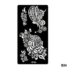 Load image into Gallery viewer, 1Sheet Women Flower Tattoo Stencils Henna Templates Arm Back Chest Body Art Airbrush Paint Templates Decal DIY Flower Painting
