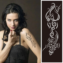Load image into Gallery viewer, 1Sheet Tattoo Stencils Henna Templates Arm Back Chest Body Art Airbrush Paint Templates Decal DIY Flower Painting
