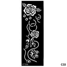 Load image into Gallery viewer, 1Sheet Tattoo Stencils Henna Templates Arm Back Chest Body Art Airbrush Paint Templates Decal DIY Flower Painting
