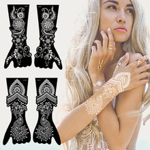 Load image into Gallery viewer, Indian Henna Rose Lace Flower Tattoo Stencil Arm Mehndi Henna Tattoo Hand Tattoo Templates Body Art Sticker Template India Flower Tattoo Stencil
