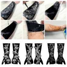 Load image into Gallery viewer, Indian Henna Rose Lace Flower Tattoo Stencil Arm Mehndi Henna Tattoo Hand Tattoo Templates Body Art Sticker Template India Flower Tattoo Stencil
