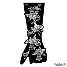 Load image into Gallery viewer, Indian Henna Rose Lace Flower Tattoo Stencil Arm Mehndi Henna Tattoo Hand Tattoo Templates Body Art Sticker Template India Flower Tattoo Stencil
