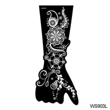 Load image into Gallery viewer, Indian Henna Rose Lace Flower Tattoo Stencil Arm Mehndi Henna Tattoo Hand Tattoo Templates Body Art Sticker Template India Flower Tattoo Stencil
