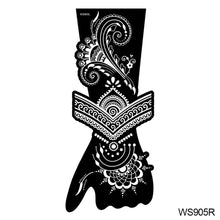 Load image into Gallery viewer, Indian Henna Rose Lace Flower Tattoo Stencil Arm Mehndi Henna Tattoo Hand Tattoo Templates Body Art Sticker Template India Flower Tattoo Stencil
