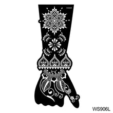 Load image into Gallery viewer, Indian Henna Rose Lace Flower Tattoo Stencil Arm Mehndi Henna Tattoo Hand Tattoo Templates Body Art Sticker Template India Flower Tattoo Stencil
