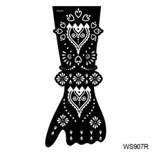 Load image into Gallery viewer, Indian Henna Rose Lace Flower Tattoo Stencil Arm Mehndi Henna Tattoo Hand Tattoo Templates Body Art Sticker Template India Flower Tattoo Stencil
