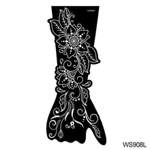 Load image into Gallery viewer, Indian Henna Rose Lace Flower Tattoo Stencil Arm Mehndi Henna Tattoo Hand Tattoo Templates Body Art Sticker Template India Flower Tattoo Stencil
