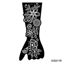 Load image into Gallery viewer, Indian Henna Rose Lace Flower Tattoo Stencil Arm Mehndi Henna Tattoo Hand Tattoo Templates Body Art Sticker Template India Flower Tattoo Stencil
