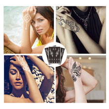 Load image into Gallery viewer, 1Sheet Tattoo Stencils Henna Templates Hand Foot Body Art Airbrush Paint Templates Decal DIY Flower Painting
