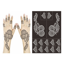 Load image into Gallery viewer, 1Sheet Tattoo Stencils Henna Templates Hand Foot Body Art Airbrush Paint Templates Decal DIY Flower Painting
