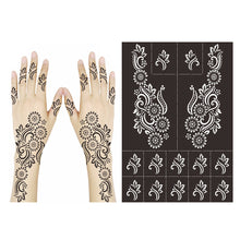 Load image into Gallery viewer, 1Sheet Tattoo Stencils Henna Templates Hand Foot Body Art Airbrush Paint Templates Decal DIY Flower Painting
