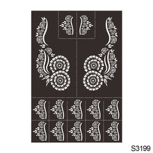 Load image into Gallery viewer, 1Sheet Tattoo Stencils Henna Templates Hand Foot Body Art Airbrush Paint Templates Decal DIY Flower Painting
