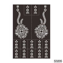Load image into Gallery viewer, 1Sheet Tattoo Stencils Henna Templates Hand Foot Body Art Airbrush Paint Templates Decal DIY Flower Painting
