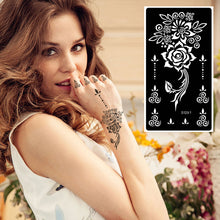 Load image into Gallery viewer, 1Sheet Tattoo Stencils Henna Templates Arm Back Chest Ankle Body Art Airbrush Paint Templates Decal DIY Flower Painting
