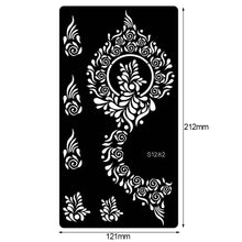 Load image into Gallery viewer, 1Sheet Tattoo Stencils Henna Templates Arm Back Chest Ankle Body Art Airbrush Paint Templates Decal DIY Flower Painting
