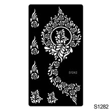 Load image into Gallery viewer, 1Sheet Tattoo Stencils Henna Templates Arm Back Chest Ankle Body Art Airbrush Paint Templates Decal DIY Flower Painting
