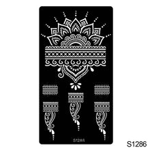 Load image into Gallery viewer, 1Sheet Tattoo Stencils Henna Templates Arm Back Chest Ankle Body Art Airbrush Paint Templates Decal DIY Flower Painting
