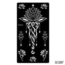 Load image into Gallery viewer, 1Sheet Tattoo Stencils Henna Templates Arm Back Chest Ankle Body Art Airbrush Paint Templates Decal DIY Flower Painting
