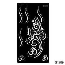 Load image into Gallery viewer, 1Sheet Tattoo Stencils Henna Templates Arm Back Chest Ankle Body Art Airbrush Paint Templates Decal DIY Flower Painting
