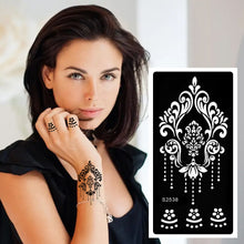 Load image into Gallery viewer, 1Sheet Tattoo Stencils Henna Templates Arm Back Chest Ankle Body Art Airbrush Paint Templates Decal DIY Flower Painting
