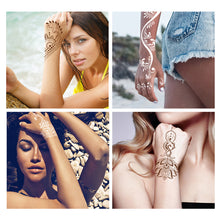 Load image into Gallery viewer, 1Sheet Tattoo Stencils Henna Templates Arm Back Chest Ankle Body Art Airbrush Paint Templates Decal DIY Flower Painting

