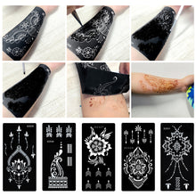 Load image into Gallery viewer, 1Sheet Tattoo Stencils Henna Templates Arm Back Chest Ankle Body Art Airbrush Paint Templates Decal DIY Flower Painting
