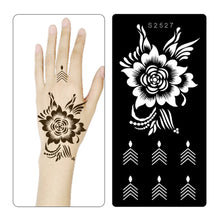 Load image into Gallery viewer, 1Sheet Tattoo Stencils Henna Templates Arm Back Chest Ankle Body Art Airbrush Paint Templates Decal DIY Flower Painting
