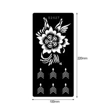 Load image into Gallery viewer, 1Sheet Tattoo Stencils Henna Templates Arm Back Chest Ankle Body Art Airbrush Paint Templates Decal DIY Flower Painting
