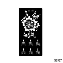 Load image into Gallery viewer, 1Sheet Tattoo Stencils Henna Templates Arm Back Chest Ankle Body Art Airbrush Paint Templates Decal DIY Flower Painting
