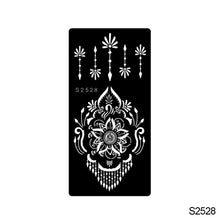 Load image into Gallery viewer, 1Sheet Tattoo Stencils Henna Templates Arm Back Chest Ankle Body Art Airbrush Paint Templates Decal DIY Flower Painting

