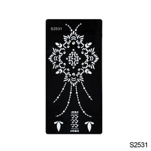 Load image into Gallery viewer, 1Sheet Tattoo Stencils Henna Templates Arm Back Chest Ankle Body Art Airbrush Paint Templates Decal DIY Flower Painting
