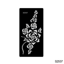 Load image into Gallery viewer, 1Sheet Tattoo Stencils Henna Templates Arm Back Chest Ankle Body Art Airbrush Paint Templates Decal DIY Flower Painting
