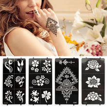 Load image into Gallery viewer, 1Sheet Women Flower Tattoo Stencils Henna Hand Wrist Templates Arm Back Chest Body Art Airbrush Paint Templates Decal DIY Flower Painting
