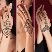 Load image into Gallery viewer, 1Sheet Women Flower Tattoo Stencils Henna Hand Wrist Templates Arm Back Chest Body Art Airbrush Paint Templates Decal DIY Flower Painting

