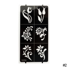 Load image into Gallery viewer, 1Sheet Women Flower Tattoo Stencils Henna Hand Wrist Templates Arm Back Chest Body Art Airbrush Paint Templates Decal DIY Flower Painting
