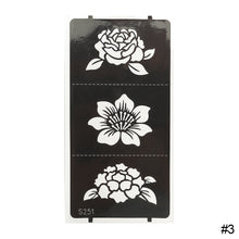 Load image into Gallery viewer, 1Sheet Women Flower Tattoo Stencils Henna Hand Wrist Templates Arm Back Chest Body Art Airbrush Paint Templates Decal DIY Flower Painting
