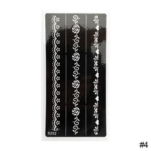 Load image into Gallery viewer, 1Sheet Women Flower Tattoo Stencils Henna Hand Wrist Templates Arm Back Chest Body Art Airbrush Paint Templates Decal DIY Flower Painting
